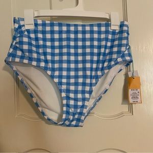 High Waisted Retro Gingham Bikini Bottoms